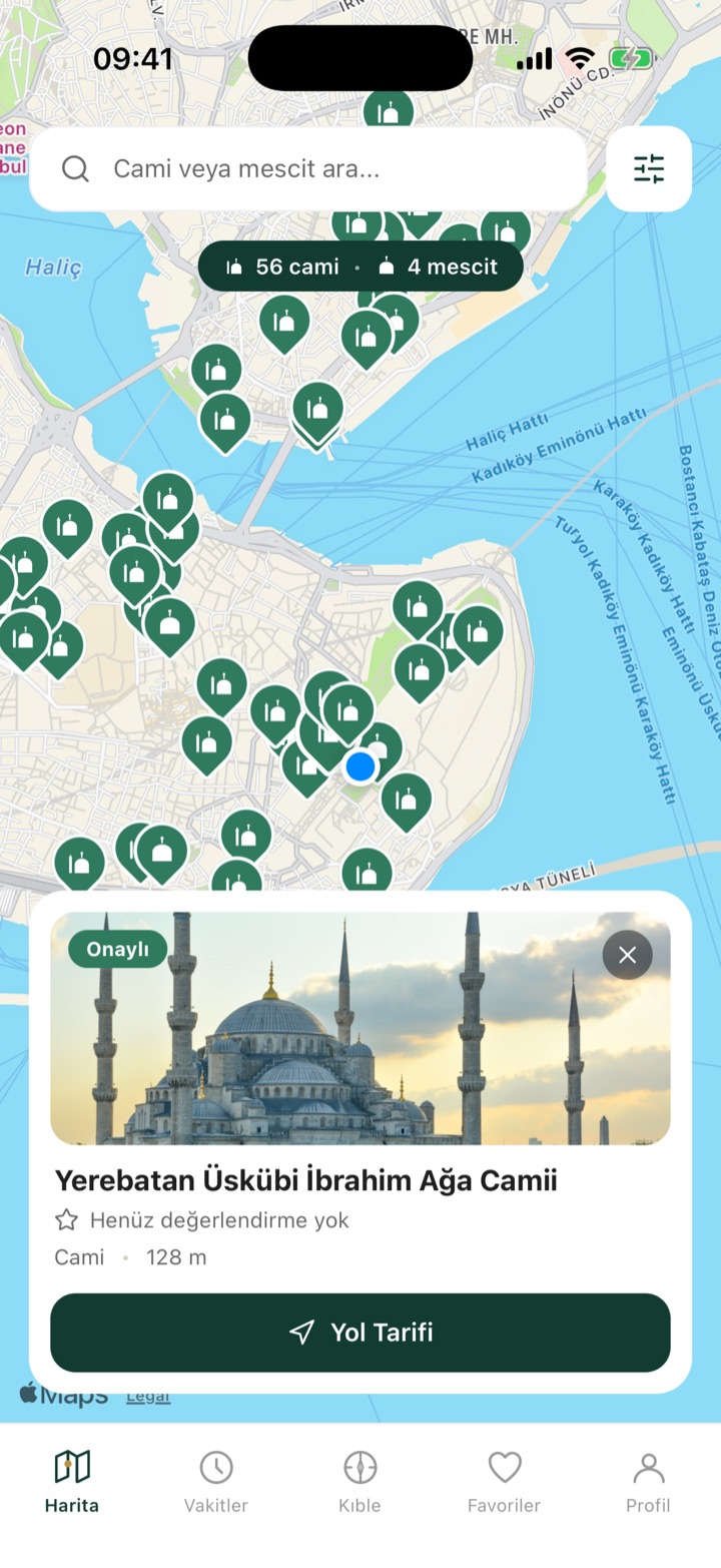 Mihrap harita ve mescit detay kartı